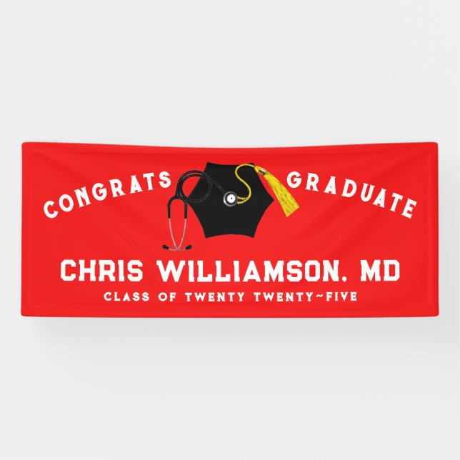 Banderoles Docteur Médicale School Grad (Horizontal)
