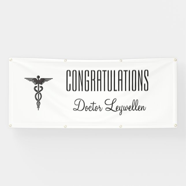 Banderoles Docteur Nurse EMT de félicitations de caducée (Horizontal)