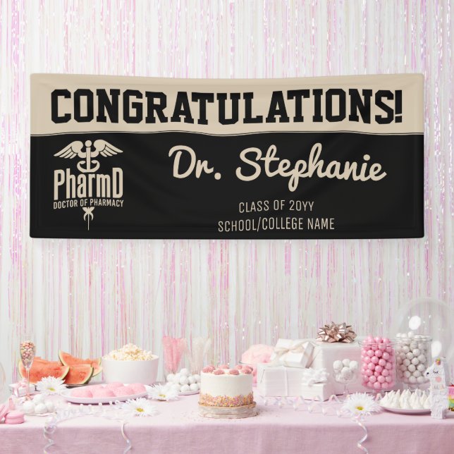 Banderoles Docteur PharmD sur mesure de la Fête de Graduation (Fête)