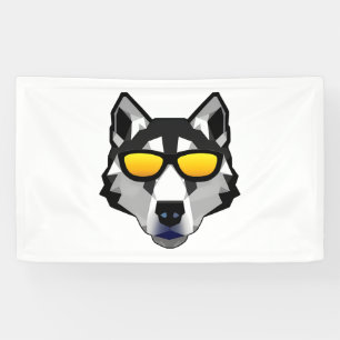Banderoles Dog with Sunglasses - Siberian Husky