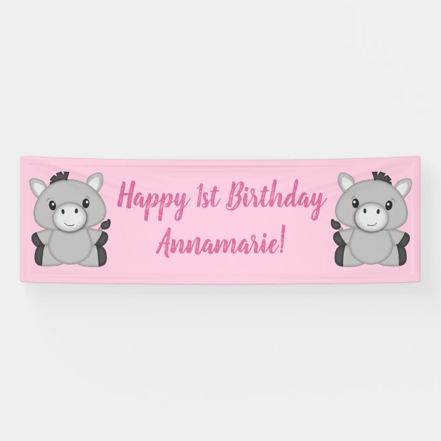 Banderoles Donkey Birthday Party (Horizontal)