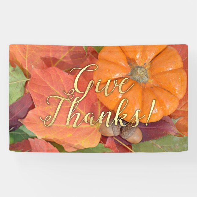 Banderoles Donnez le thanksgiving d'automne de typographie de (Horizontal)