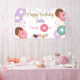Banderoles Donut fille de 1er anniversaire