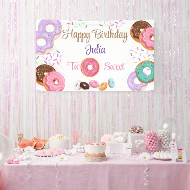 Banderoles Donut girl 2e anniversaire (Fête)