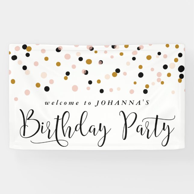 Banderoles Dots Confetti modernes Bandeau de fête d'anniversa (Horizontal)