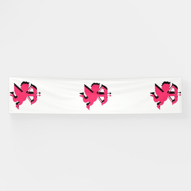 Banderoles Double Cupid Saint-Valentin 2.5x12 Vinyle (Horizontal)
