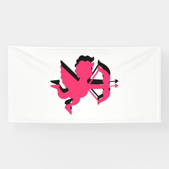 Banderoles Double Cupid Saint-Valentin 4x8 Vinyle (Horizontal)