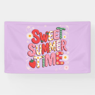 Banderoles Douce Coquette Été Temps Fraise Rétro Plage