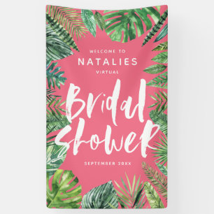 Banderoles Douche de mariée virtuelle en feuille de palme tro