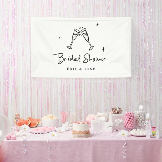 Banderoles Douche nuptiale moderne naturel élégant manuscrit (Fête)