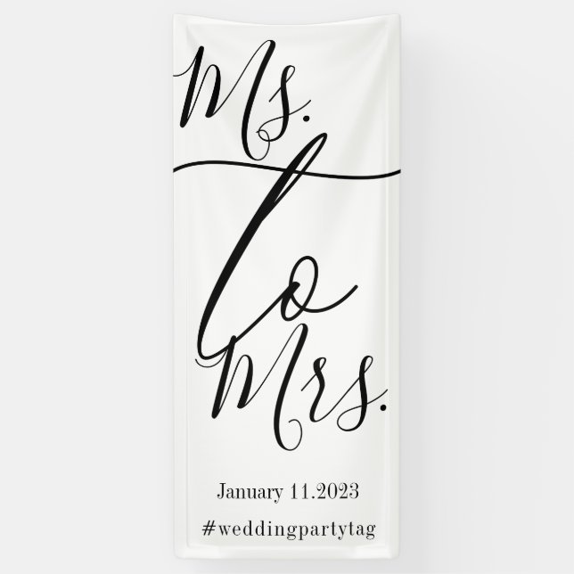 Banderoles Douche nuptiale script simple gros (Vertical)