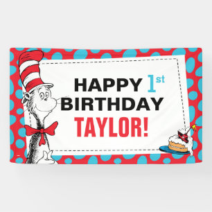 Banderoles Dr. Seuss Anniversaire du Chat dans le Chapeau