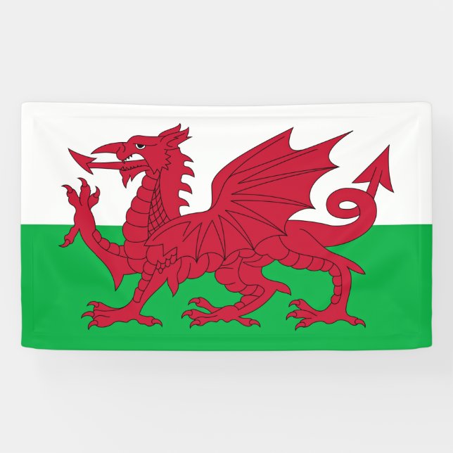 Banderoles Dragon gallois ~ Drapeau du Pays de Galles (Horizontal)