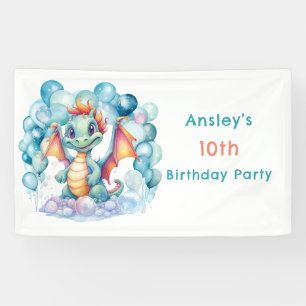 Banderoles Dragon turquoise avec Balloon Arch fête d'annivers