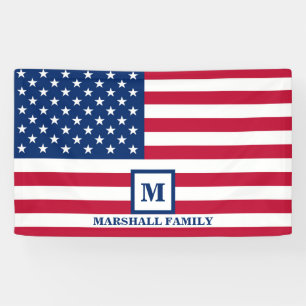Banderoles Drapeau américain 4 juillet États-Unis Customisé M