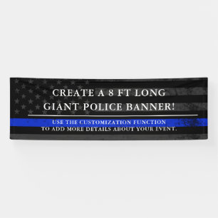 Banderoles Drapeau américain à thème de la police fond sombre