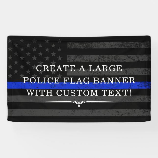 Banderoles Drapeau américain à thème de la police fond sombre (Horizontal)