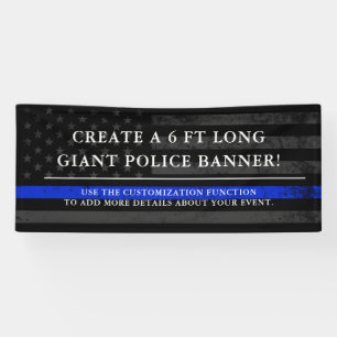 Banderoles Drapeau américain à thème de la police sombres fon