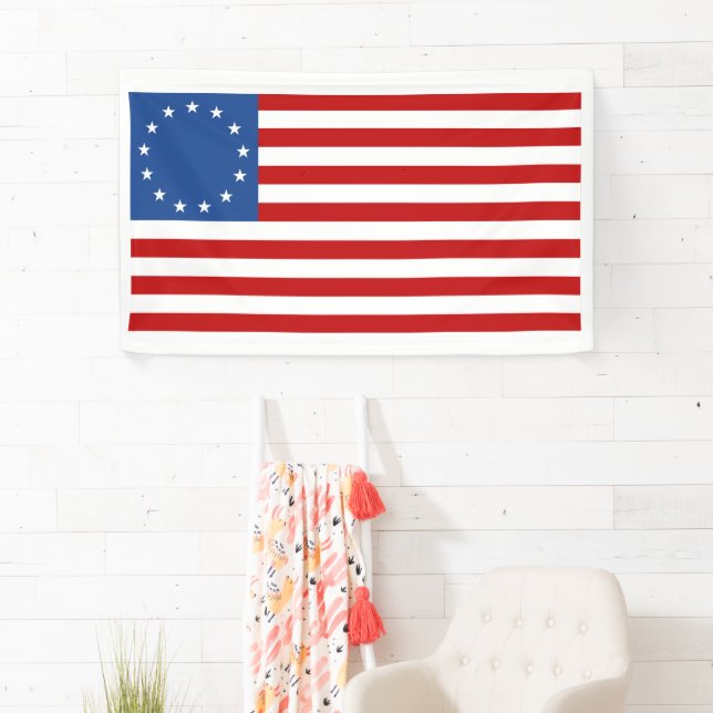 Banderoles Drapeau américain Betsy Ross (En situation)