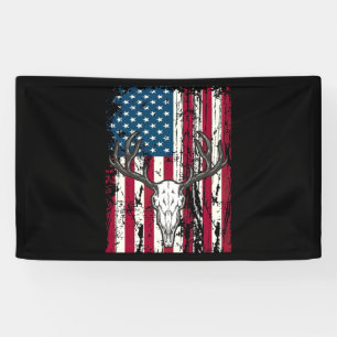 Banderoles Drapeau américain de chasse au crâne de cerf