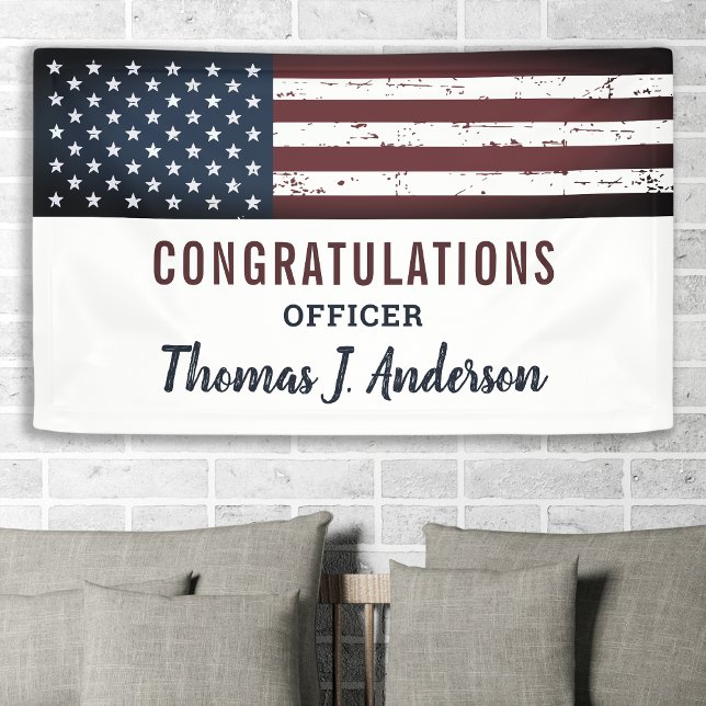 Banderoles Drapeau américain Grunge Police Militaire Retraite (Créateur téléchargé)