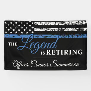 Banderoles Drapeau américain Thin Blue Line de retraite de po
