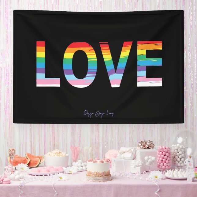 Banderoles Drapeau arc-en-ciel LGBTQIA, Lettre de fierté (Fête)
