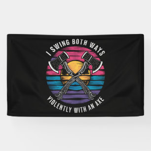 Banderoles Drapeau de fierté Bi drôle de hache bisexuelle je