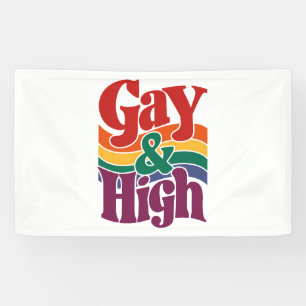 Banderoles Drapeau de fierté LGBTQ rétro gai et haut