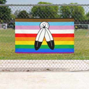 Banderoles Drapeau de fierté progressiste LGBTQ+ Two-Spirit