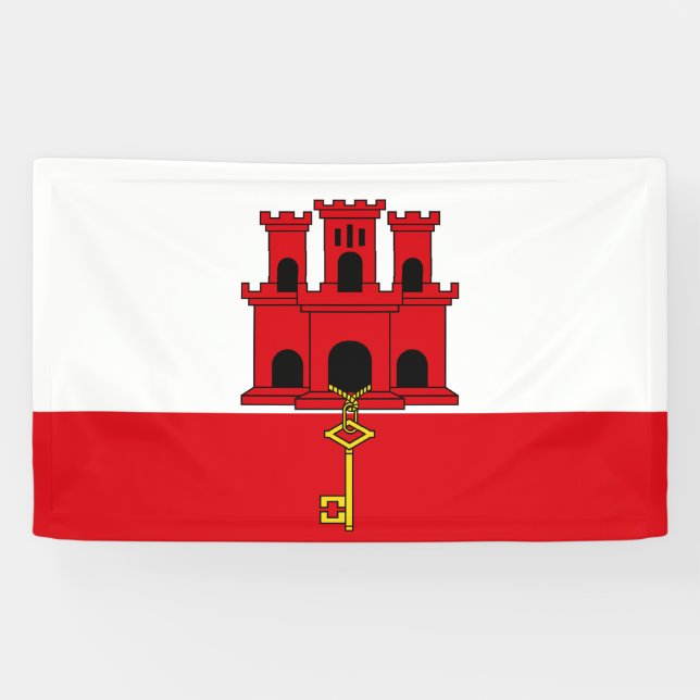 Banderoles Drapeau de Gibraltar (Horizontal)