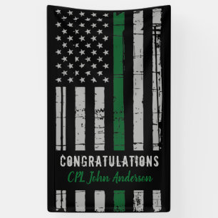 Banderoles Drapeau de la ligne verte mince de l'Armée militai