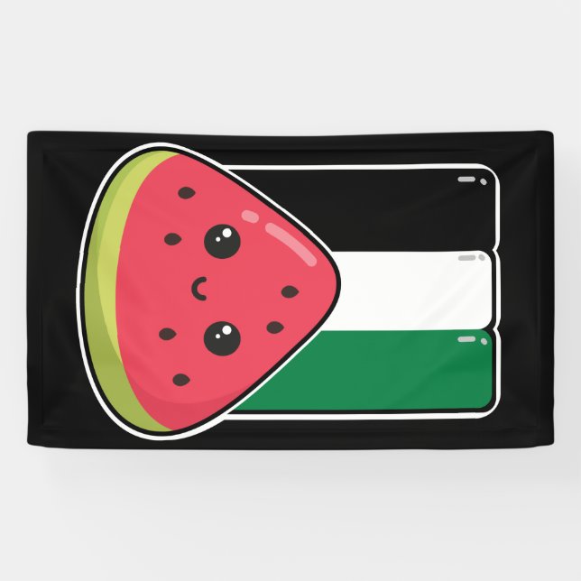 Banderoles Drapeau de la Palestine mignonne avec Palestin san (Horizontal)
