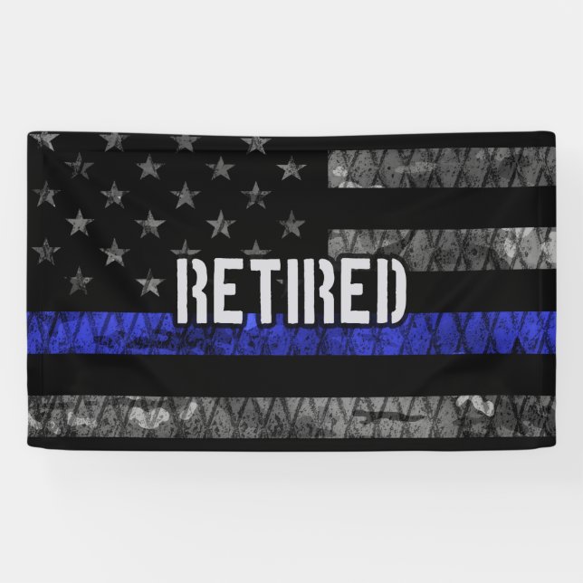 Banderoles Drapeau de la police retraitée en détresse (Horizontal)