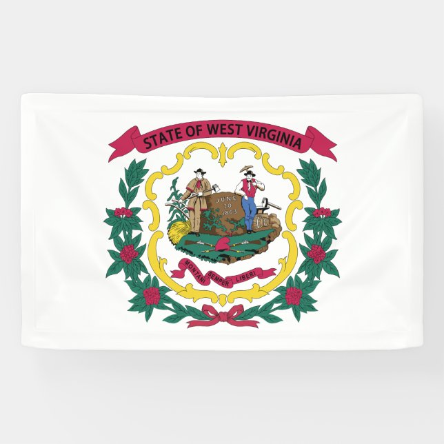 Banderoles Drapeau de l'État de Virginie occidentale (Horizontal)
