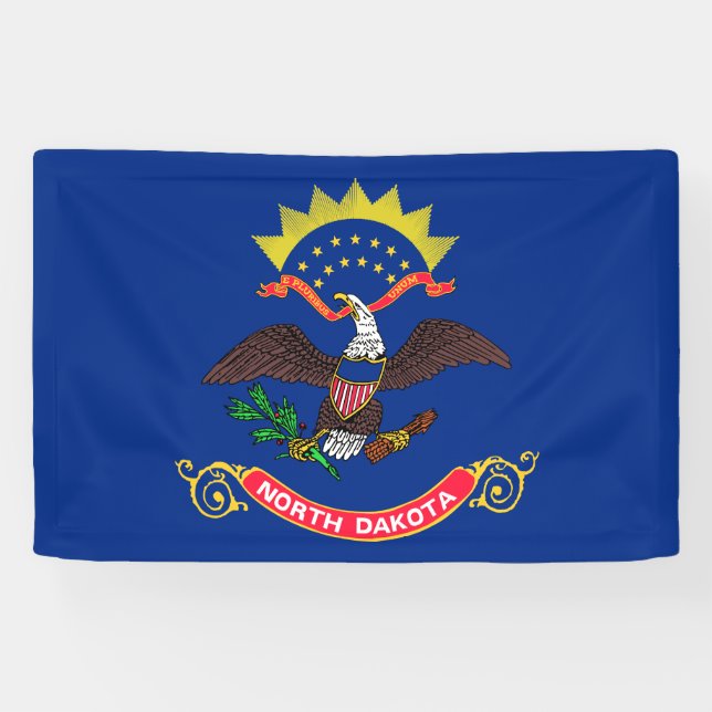 Banderoles Drapeau de l'État du Dakota du Nord (Horizontal)