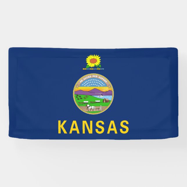 Banderoles Drapeau de l'État du Kansas (Horizontal)