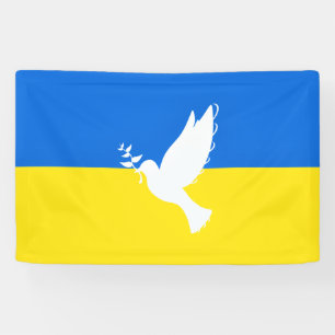 Banderoles Drapeau de l'Ukraine - La colombe de la paix - Lib