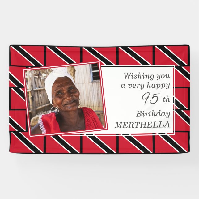 Banderoles DRAPEAU DE TRINIDAD 95e anniversaire n'importe que (Horizontal)