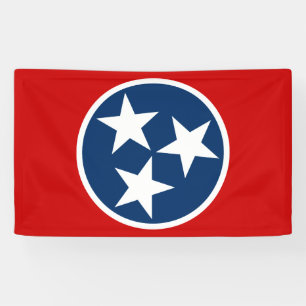 Banderoles Drapeau d'état du Tennessee Bleu Blancs étoiles
