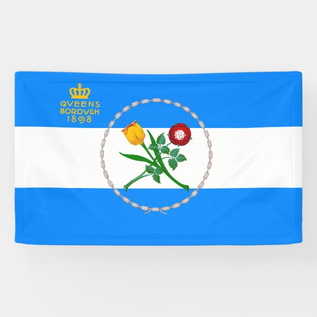 Banderoles Drapeau du Queens (arrondissement de New York) (Horizontal)