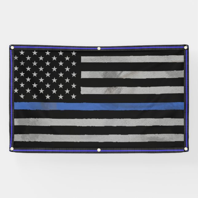 Banderoles Drapeau fin en forme de ligne bleue (Horizontal)