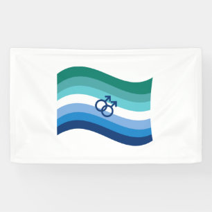 Banderoles Drapeau gay masculin azur ondoyant de fierté d'amo