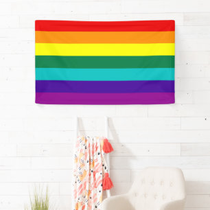 Banderoles Drapeau Gay pride arc-en-ciel 7 bandes