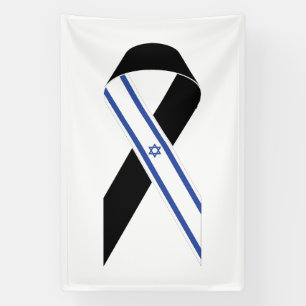 Banderoles Drapeau israélien ruban noir