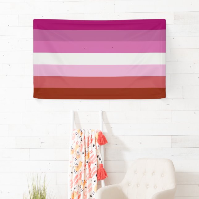 Banderoles Drapeau lesbien (En situation)