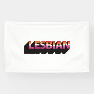 Banderoles Drapeau lesbien 3D