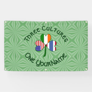 Banderoles Drapeau personnalisé Shamrock Américain Irlandais 