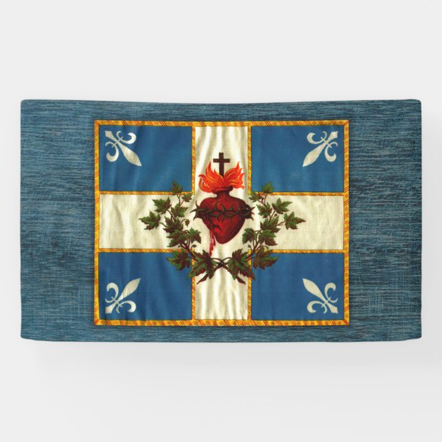 Banderoles Drapeau Québec antique Carillon Sacré-Cœur (Horizontal)