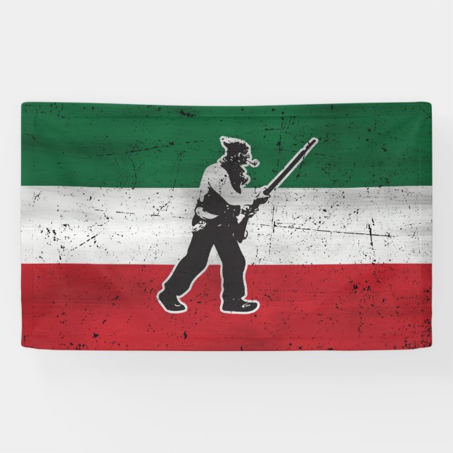 Banderoles Drapeau Québec et Patriote Henri Julien érodé (Horizontal)